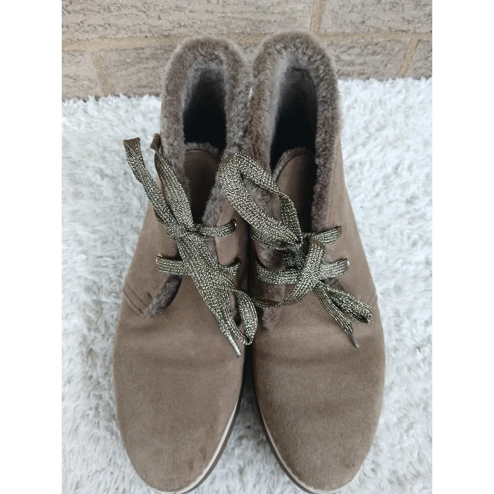 Johnston & Murphy Women's Waterproof Seude Peyton Boots In Tan Sz 8 Plush Lining